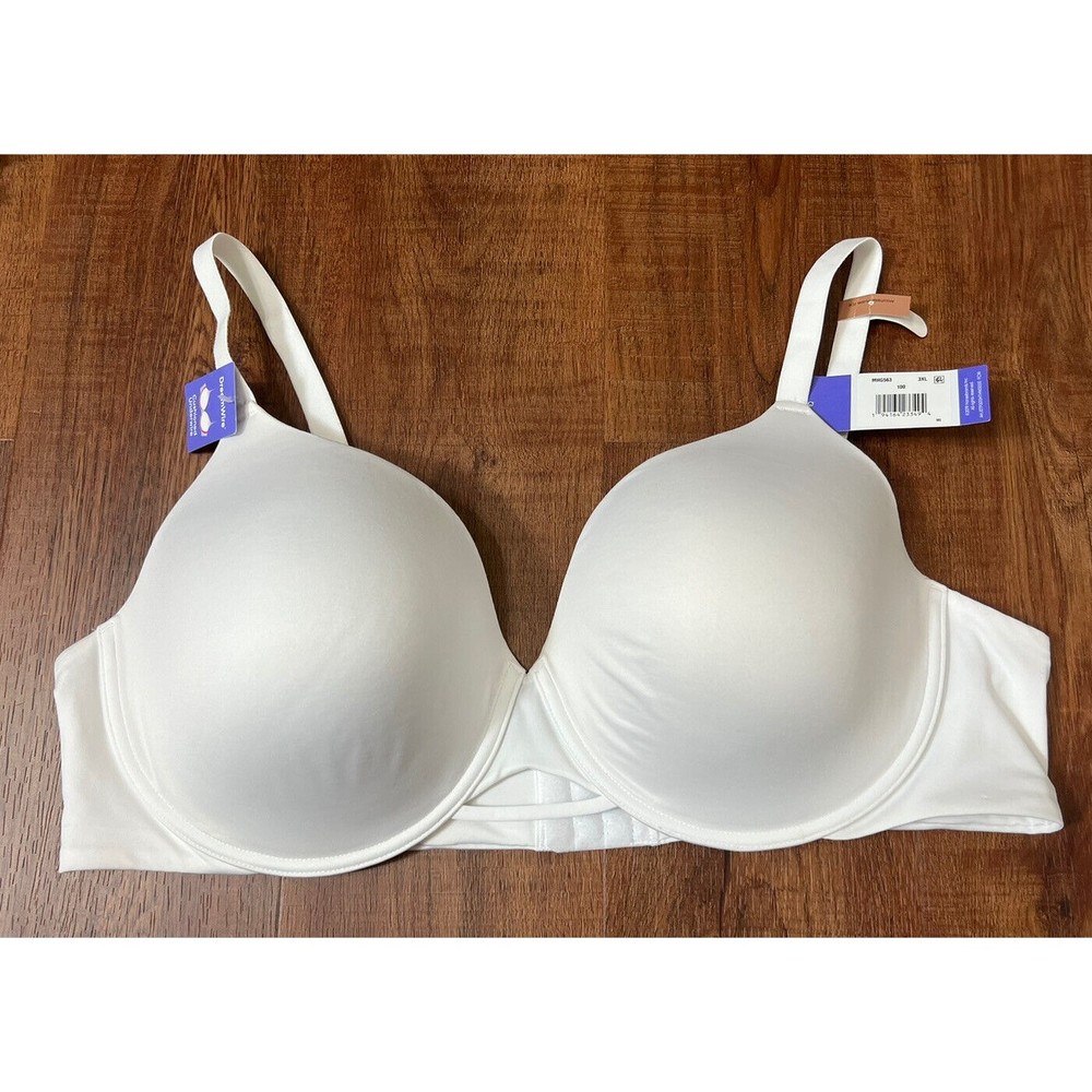 Hanes Womens Dreamwire Underwire Lightly Cushioned Bra 3XL White New